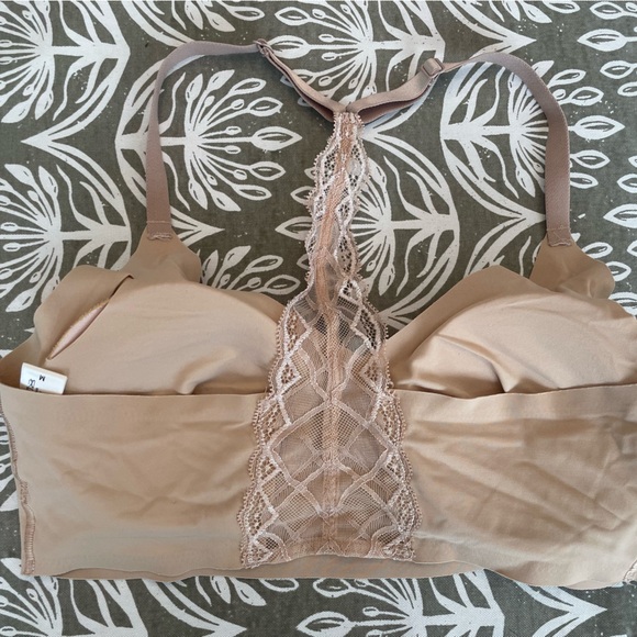 True & Co. Nude Lace-Back Wireless Bralette - Picture 2 of 3